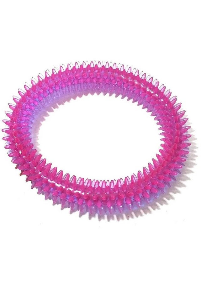 Non-Toxic Natural Rubber Spiked Ring Dog Chew Toy Ideal For Puppy/Dog Teething Medium Size - Multicolor (Pack Of 1) - Image 1