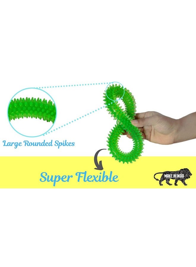 Non-Toxic Natural Rubber Spiked Ring Dog Chew Toy Ideal For Puppy/Dog Teething Medium Size - Multicolor (Pack Of 1) - Image 4