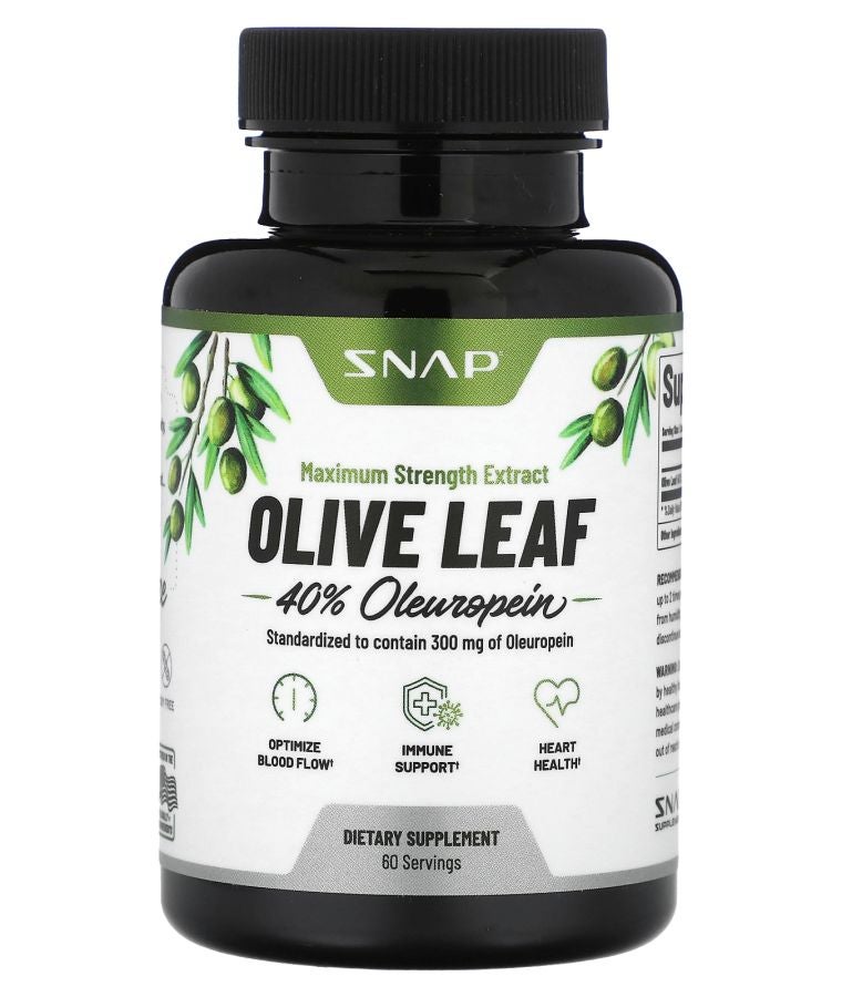 SNAP SUPPLEMENTS Olive Leaf Maximum Strength 750 mg 60 Capsules
