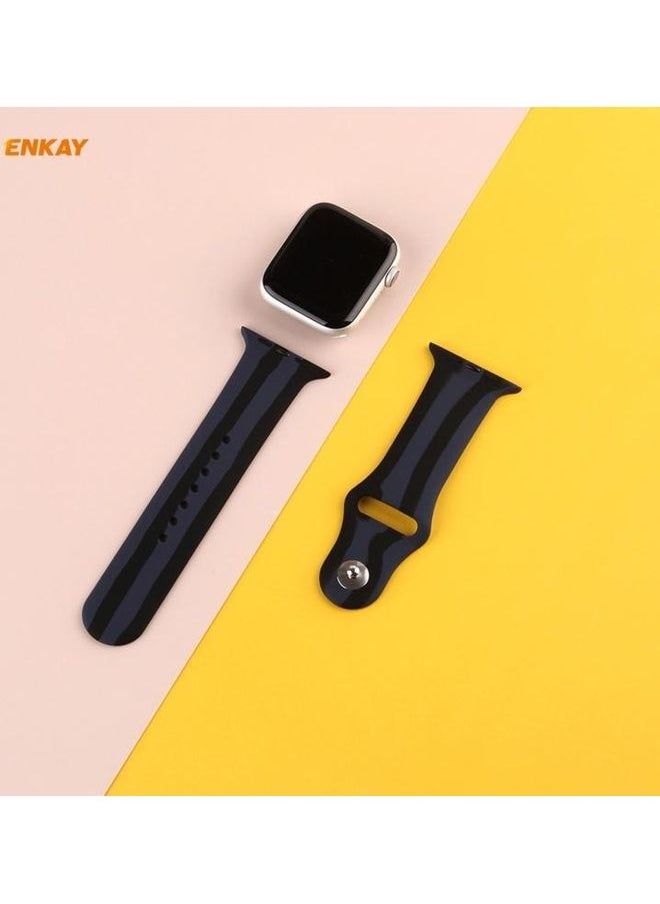 Replacement Strap With Screen Protector For Apple Watch Series 6/SE/5/4 40mm Black/Grey