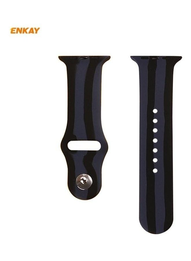 Replacement Strap With Screen Protector For Apple Watch Series 6/SE/5/4 40mm Black/Grey