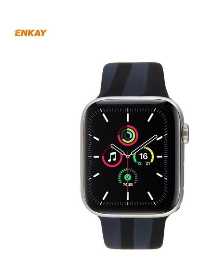 Replacement Strap With Screen Protector For Apple Watch Series 6/SE/5/4 40mm Black/Grey