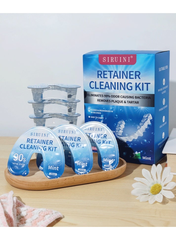 Siruini Aligner Cleaning Solution, Disposable Retainer Cleaning Solution, Mint Flavor 28ml*10pcs - Image 2