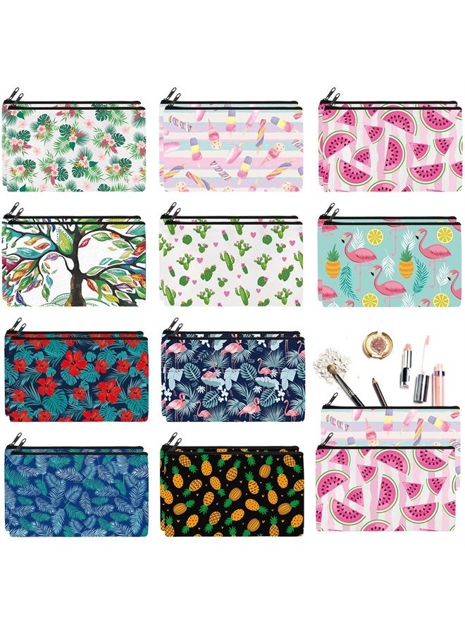 Reginary 20 Pieces Cosmetic Bag for Women, Roomy Makeup Bags with Zipper Toiletry Bag Pouch Travel Packing Accessory Organizer Gifts, 7 x 4.3 Inches (Summer) - Image 1