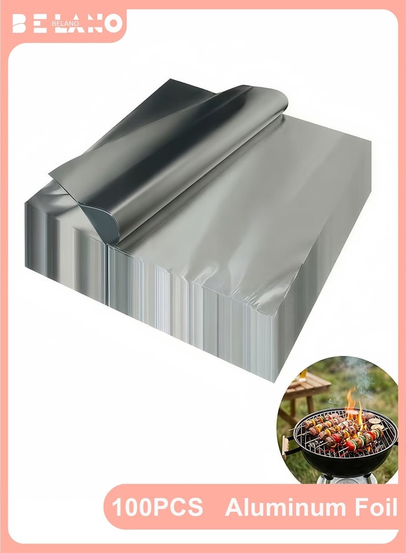 BELANO Aluminum Foil ,Heavy Duty Non-stick Foil, Heat Resistant Grilling and Baking Foil, for BBQ and Air Fryer, 30x30 cm, 100 Sheets - Image 1
