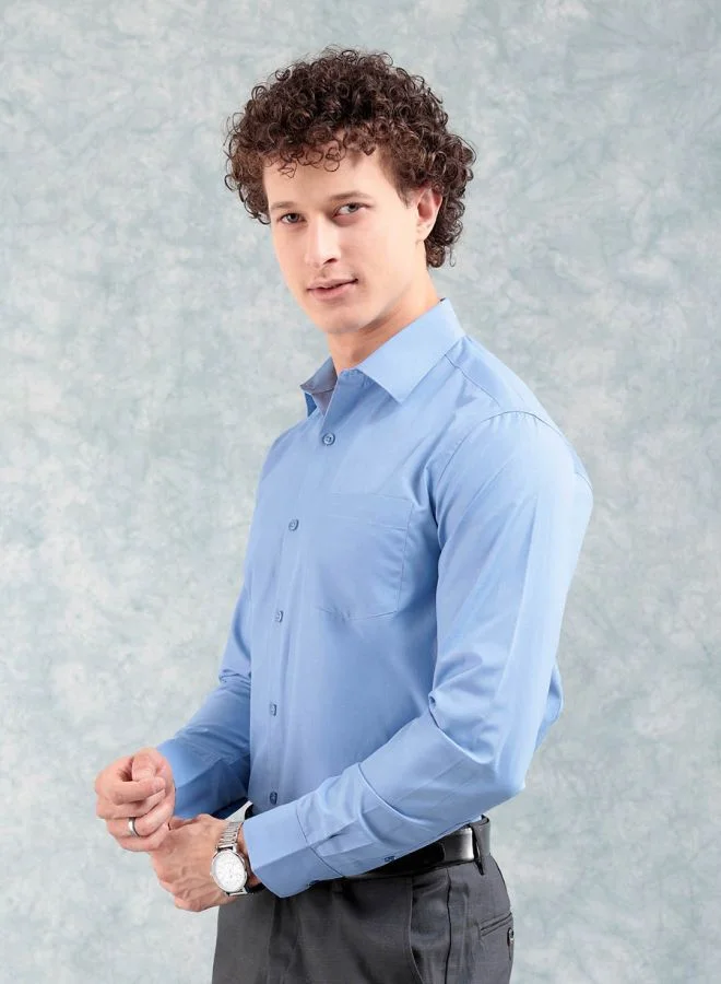 The Indian Garage Co  Men Slim Fit Solid Full Sleeves Cutaway Collar Formal Shirt for Men | Best Price UAE