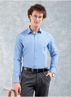 The Indian Garage Co Men Slim Fit Solid Full Sleeves Cutaway Collar Formal Shirt  - Image 1