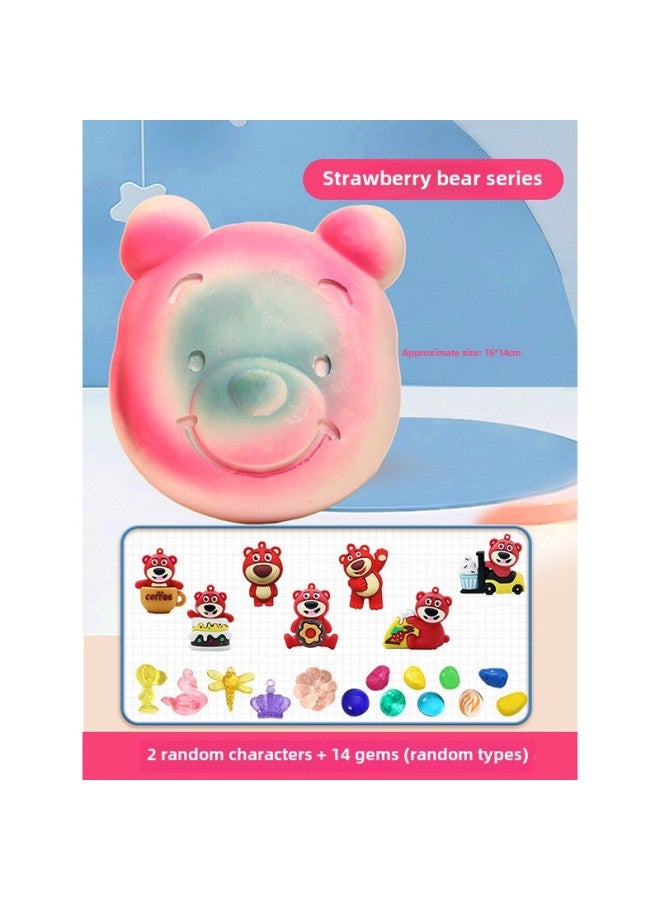 Large Archaeological Digging Toy Knocking Mineralized Gypsum Children's Handmade Gem Treasure Hunting Blind Box Stall Online Celebre Wholesale-Color:[Strawberry Bear] (54/box)  - Image 1