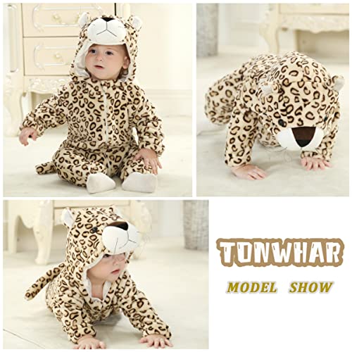 TONWHAR Unisex-Baby Animal Onesie Costume Cartoon Animal Outfit Homewear Kids' One-Piece Rompers(3-6 Months, Leopard) - Image 5