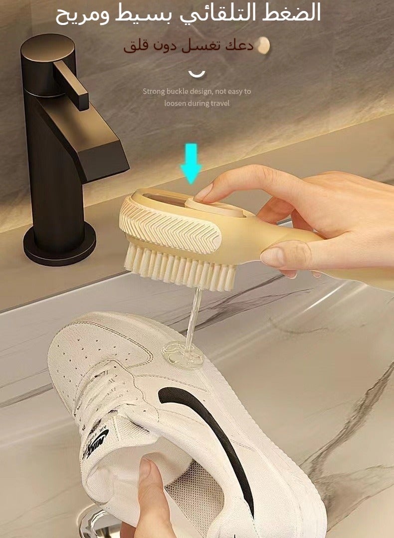 Multifunctional Shoe Cleaning Brush with Liquid Dispenser, Soft Bristles Laundry Brush for Home Shoe Care - Image 2