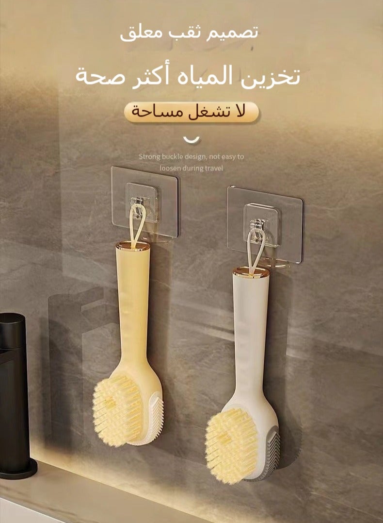 Multifunctional Shoe Cleaning Brush with Liquid Dispenser, Soft Bristles Laundry Brush for Home Shoe Care - Image 3