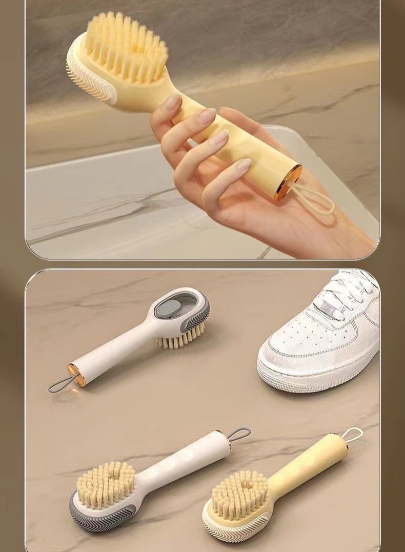 Multifunctional Shoe Cleaning Brush with Liquid Dispenser, Soft Bristles Laundry Brush for Home Shoe Care - Image 4