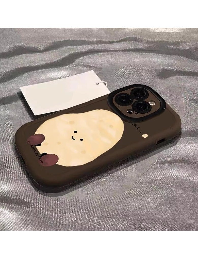 NIBEMINENT A Big Potato Protective TPU Case Cover For iPhone 16 Plus, Dark Brown