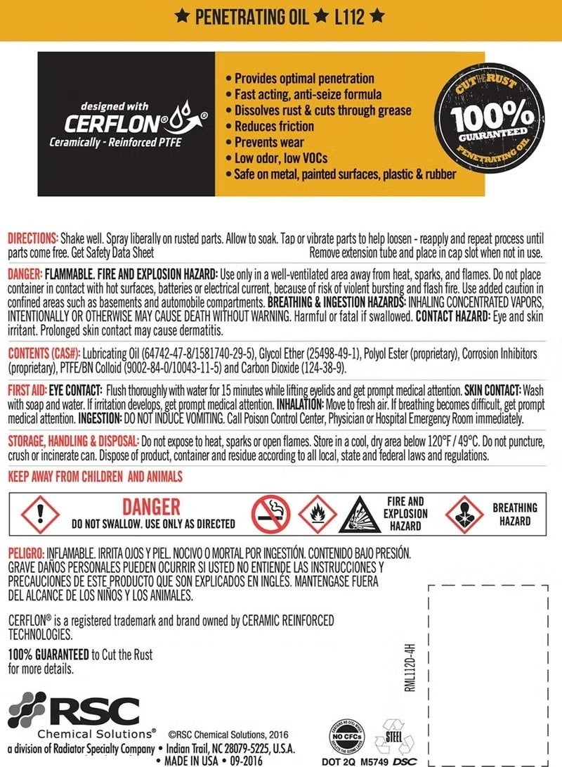 LIQUID WRENCH Penetrating Oil Frees Stuck Nuts And Bolts Guaranteed To Cut The Rust 311G - Image 3