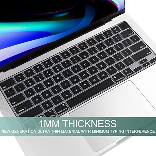 Oaky Keyboard Cover for 2024-2021 MacBook Air 13.6 inch M2 M3 Chip and MacBook Air 15.3 inch 2024-2021 M3 M2 [Model A3113 A2681 A3114 A2941] Dust-Proof Keyboard Skin Protector - Silicon Black - Image 4