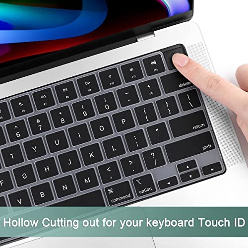 Oaky Keyboard Cover for 2024-2021 MacBook Air 13.6 inch M2 M3 Chip and MacBook Air 15.3 inch 2024-2021 M3 M2 [Model A3113 A2681 A3114 A2941] Dust-Proof Keyboard Skin Protector - Silicon Black - Image 5