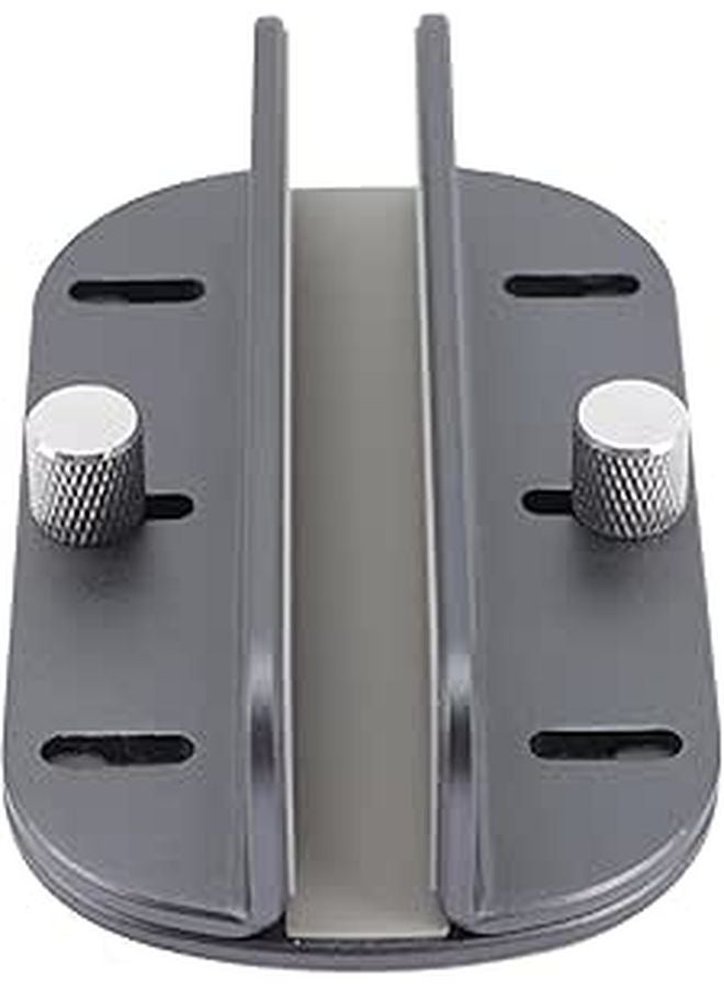 Adjustable Laptop Stand Portable Notebook Tablet Holder Space Saving Desktop Organizer Gray Black - Image 1