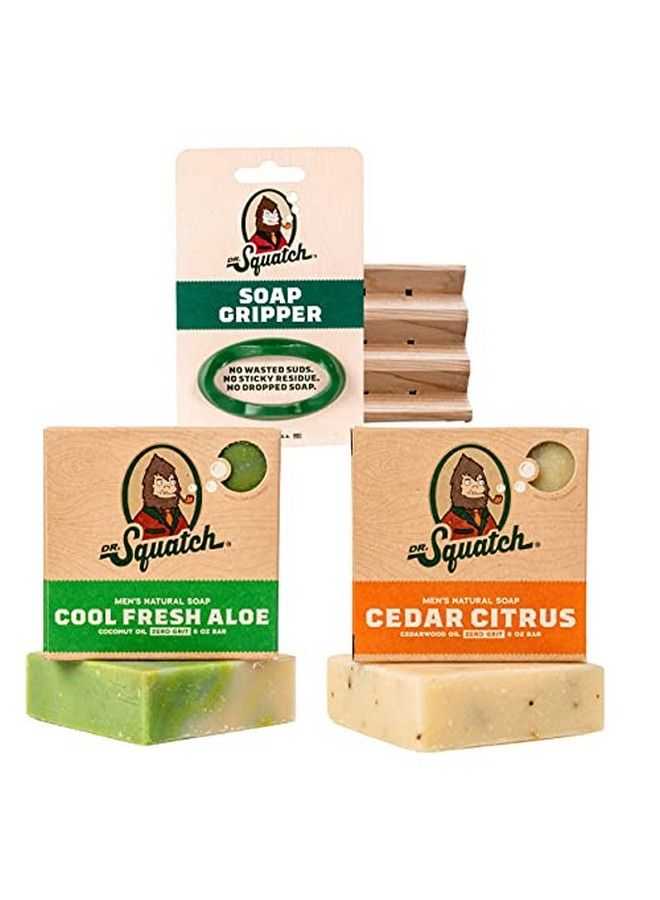 Dr. Squatch Basic Squatch Fresh Pack Cedar Citrus And Cool Fresh Aloe Handmade Bar Soap With Organic Oils Soap Gripper And Saverv - Image 1