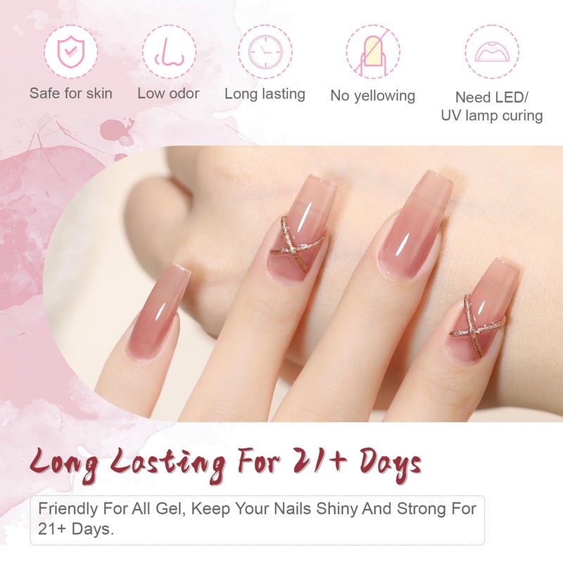 JODSONE 4 Bottles of 15 ML Capacity Builder Gel Nail Kit Building Nail for Extending Nails Need to Cured By Nail Lamp - Image 5