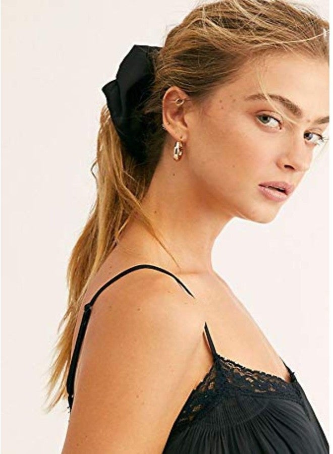 Blubby ربطات شعر من الساتان الناعم - ربطات شعر متينة، حاملات ذيل حصان للنساء أو الفتيات - ربطات شعر مطاطية، ربطات شعر وإكسسوارات شعر - ناعمة، لامعة ومريحة، عبوة من قطعتين، أسود وأبيض - Image 5