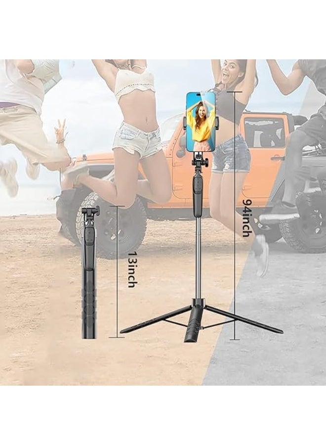 ترايبود وسيلفي ستيك قابل للتمديد 240 سم – حامل محمول للهاتف مع ريموت، دوران 360°، خفيف وسهل الحمل – مثالي للسفر، الفلوجينج والتصوير - Image 2