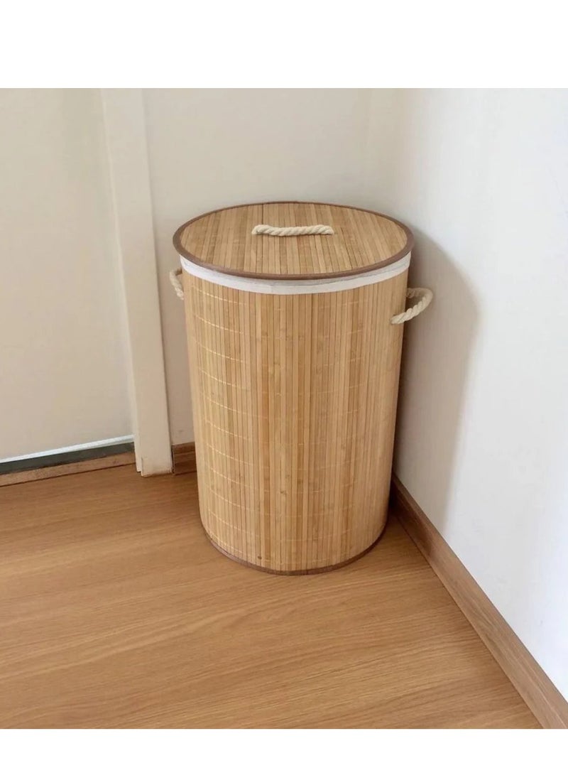 Collapsible Round Laundry Basket – Large Capacity Hamper with Handles – Durable, Lightweight & Foldable Clothes Storage Bin for Bedroom, Bathroom, or Dorm Room - Image 1