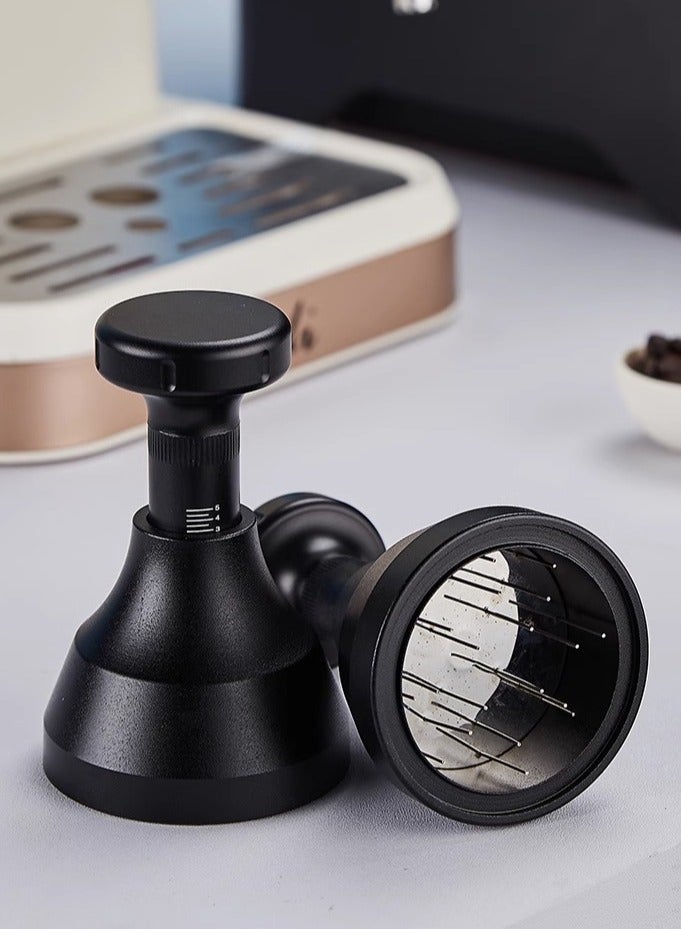 Knob type/Aluminum Handle Needle Coffee Tamper 58mm Coffee Distributor Leveler Tool Conglomerate Needle Type Coffee Distributor - Image 2