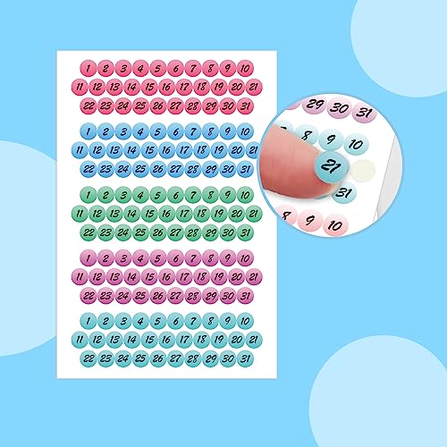 CIEMODA 3 Sheets Day Planner Stickers - Month, Number, Foiled Date Dots, Colorful Calendar Stickers for Journal and Notebooks - Image 5