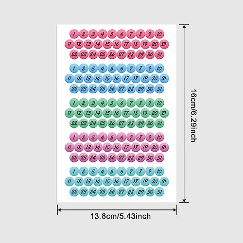 CIEMODA 3 Sheets Day Planner Stickers - Month, Number, Foiled Date Dots, Colorful Calendar Stickers for Journal and Notebooks - Image 2