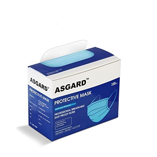 ASGARD Melt-Blown Fabric Disposable Face Mask with Nose Clip (Blue, Pack of 50) for Unisex - Image 2