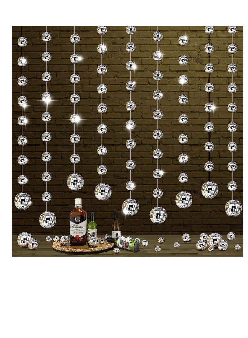 SYOSI Mini Disco Ball Ornaments, 4 Packs Reflective Silver Mirror Disco Hanging Ball Decor, for Tree Wedding Dance Music Festival Birthday Party Home Supplies, 1 Inch, 2 Inch - Image 1