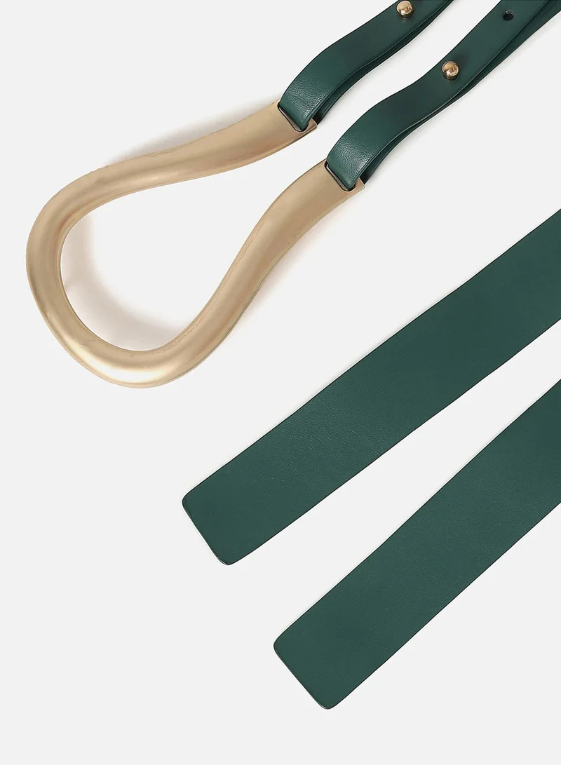 صوص هاوت Forest Green Solid Twist Belt