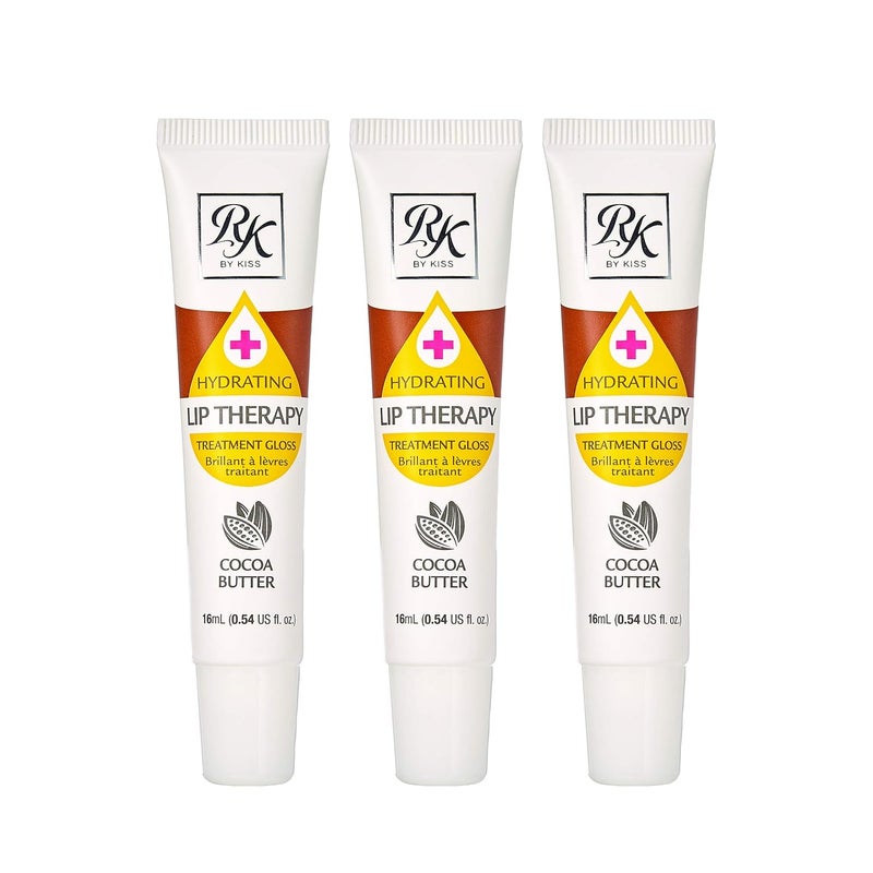 Ruby Kisses Hydrating Lip Therapy Treatment Gloss Cocoa Butter RLO03D1 3 PACK