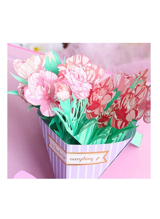 Thank You Pop Up Greeting Cards with Envelopes 3D Flower Bouquet for Mother's Day Teacher Appreciation Anniversary Wedding and Thanksgiving - Image 3