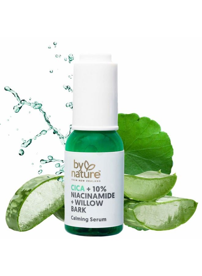 By Nature سيروم الوجه المهدئ - سيكا + 10% نياسيناميد + لحاء الصفصاف - سيروم وجه مطهر مع مستخلص نبات السيكا ونياسيناميد المحسن للملمس - العناية بالبشرة من نيوزيلندا - 1 أونصة سائلة - Image 1
