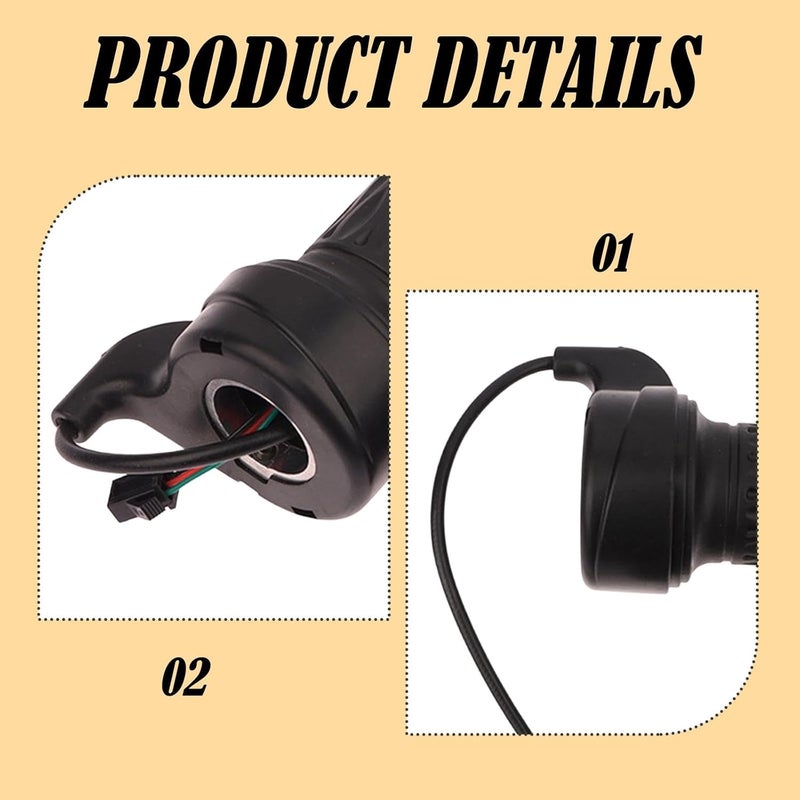 Qianly Throttle Handle with Cable Black 3 Wire Twist Ergonomic Easy to Install Supplies Sturdy Replacement Accessory - Image 3