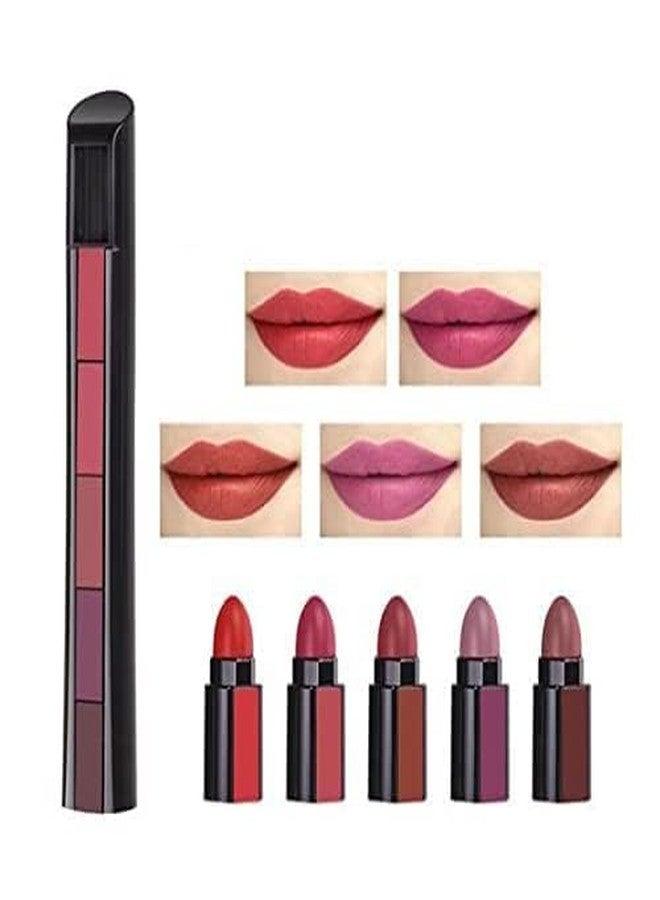 Aasakt Combo of 2 Fabulous Matte Shades 5 Lipstick in 1, (Red + Nude) Edition Crayon Matte Lipstick Set (20 ml) - (Pack of 2) - Image 2