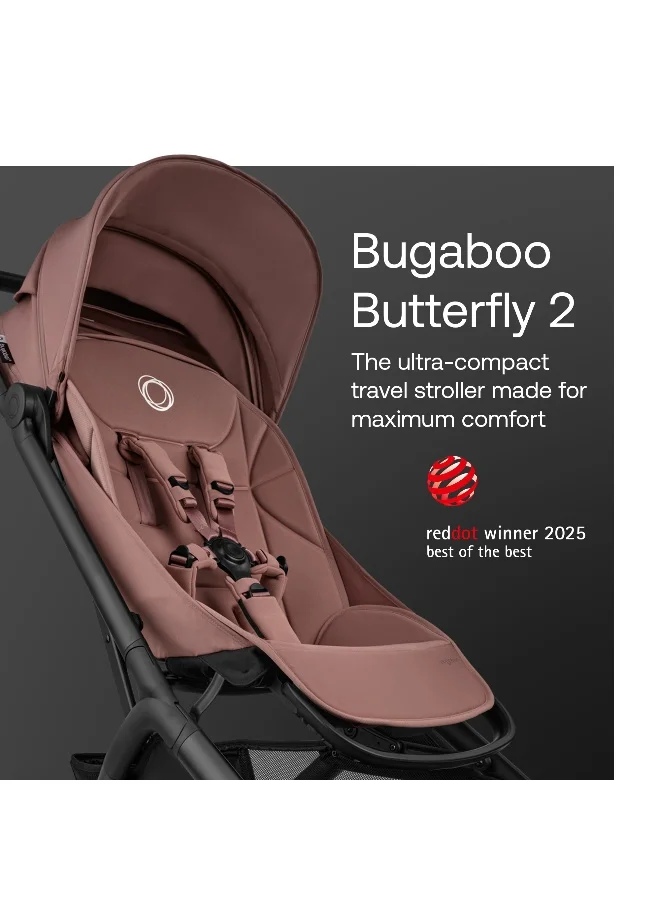 بوجابو Bugaboo Butterfly 2 Ultra-Compact Travel Stroller, One-Hand Fold, IATA-compatible, Dusty Pink
