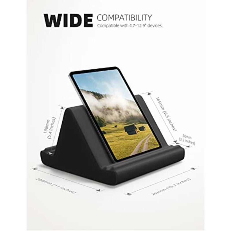 Tablet Pillow Holder Stand - Tablet Pillow Soft Pad for Lap, Bed and Desk with Pocket and 4 Viewing Angles, for iPad Pro 13, 11, 12.9, Air, Mini, Kindle, iPhone, 4-13" Devices - Image 4