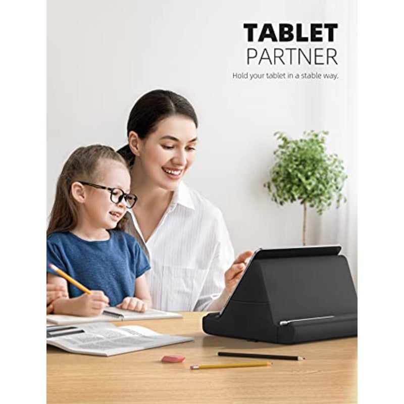 Tablet Pillow Holder Stand - Tablet Pillow Soft Pad for Lap, Bed and Desk with Pocket and 4 Viewing Angles, for iPad Pro 13, 11, 12.9, Air, Mini, Kindle, iPhone, 4-13" Devices - Image 3