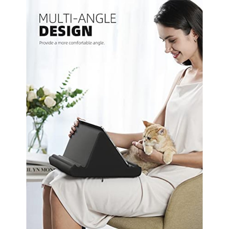 Tablet Pillow Holder Stand - Tablet Pillow Soft Pad for Lap, Bed and Desk with Pocket and 4 Viewing Angles, for iPad Pro 13, 11, 12.9, Air, Mini, Kindle, iPhone, 4-13" Devices - Image 2