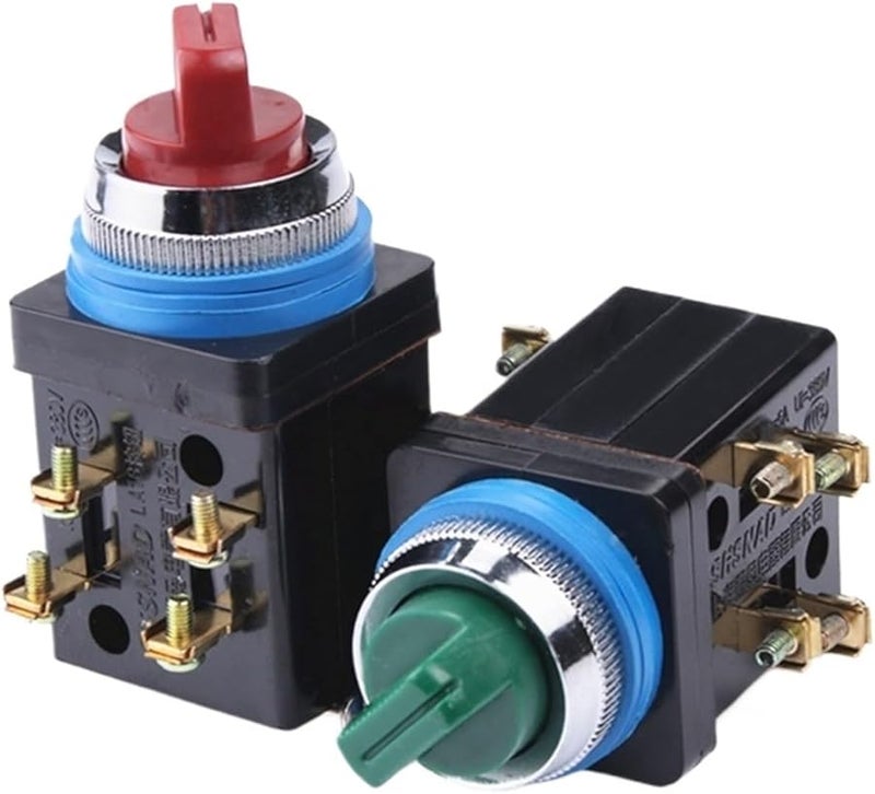 LA18 22X2 مفتاح دوار اختياري 25 مم موضعين أخضر 380 فولت زر كهربائي - Image 1