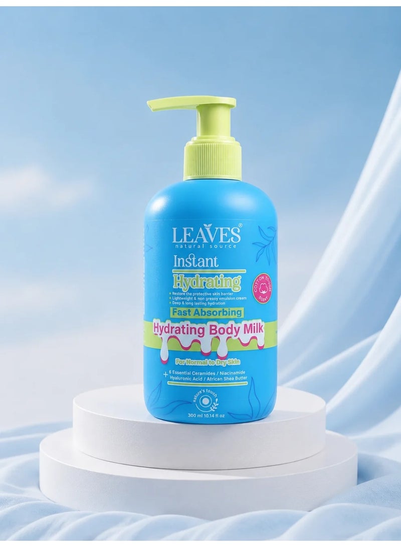 LEAVES INSTANT HYDRATING BODY MILK FAST ABSORBING 300ML COTTON TOUCH