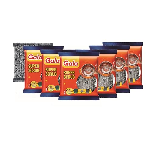 Gala Super Scrub Set – Made of Steel – Black – Pack of 6 - Image 1