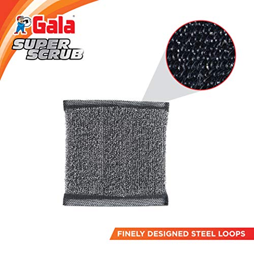 Gala Super Scrub Set – Made of Steel – Black – Pack of 6 - Image 2