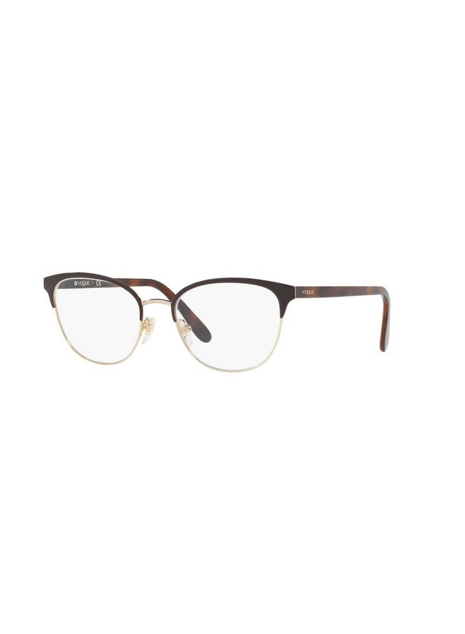 Vogue Eyewear Women'S Vo4088 Oval Prescription Eyeglass Frames, Top Brown/Pale Gold/Demo Lens, 52 Mm - Image 2