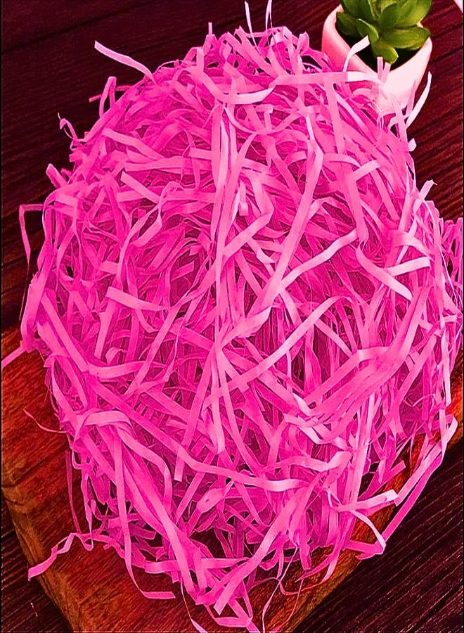 Share The Love Eco-Friendly Crinkle Cut Shredded Paper Filler – Vibrant, Durable, and Perfect for Gift Packaging & Crafts (100 grams, Dark Pink)