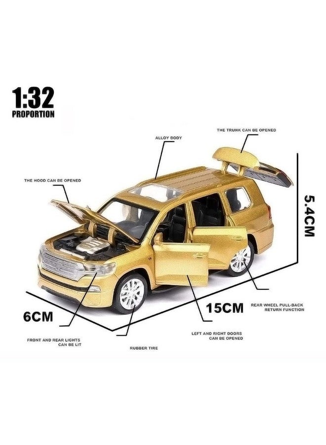 IXORA Ixora White 1:32 Scale Die-Cast Metal Toyota Land Cruiser Car with Openable Doors and Pull Back Action with Sound Light Mini Auto Toy Car for Kids (Toyota Land Cruiser)(Multicolor)