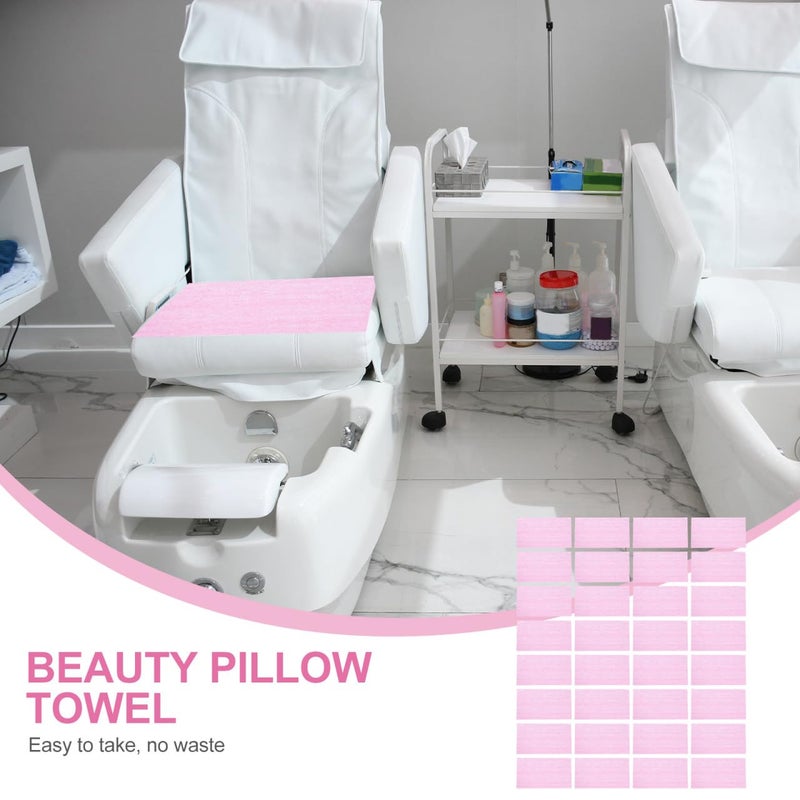 Disposable Beauty Pillow Towels 100pcs Pink Non-Woven Fabric Waterproof Oil-Resistant Spa Linens for Salon and Professional Massage Use - Image 3