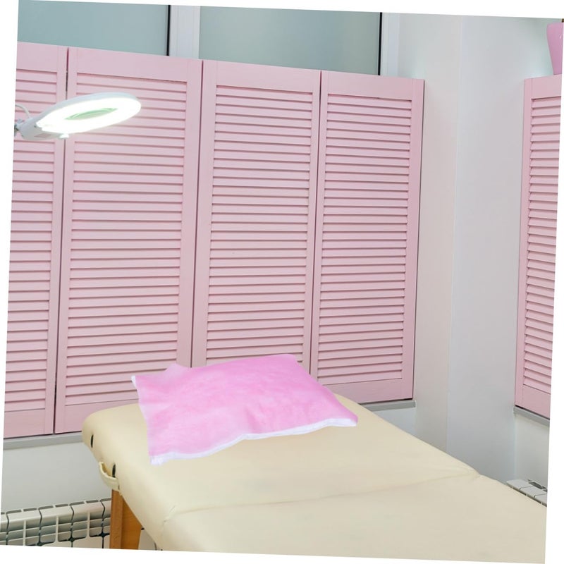 Disposable Beauty Pillow Towels 100pcs Pink Non-Woven Fabric Waterproof Oil-Resistant Spa Linens for Salon and Professional Massage Use - Image 5
